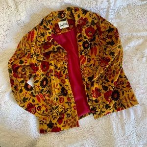 Vintage Les Wilk 70s floral blazer coat jacket